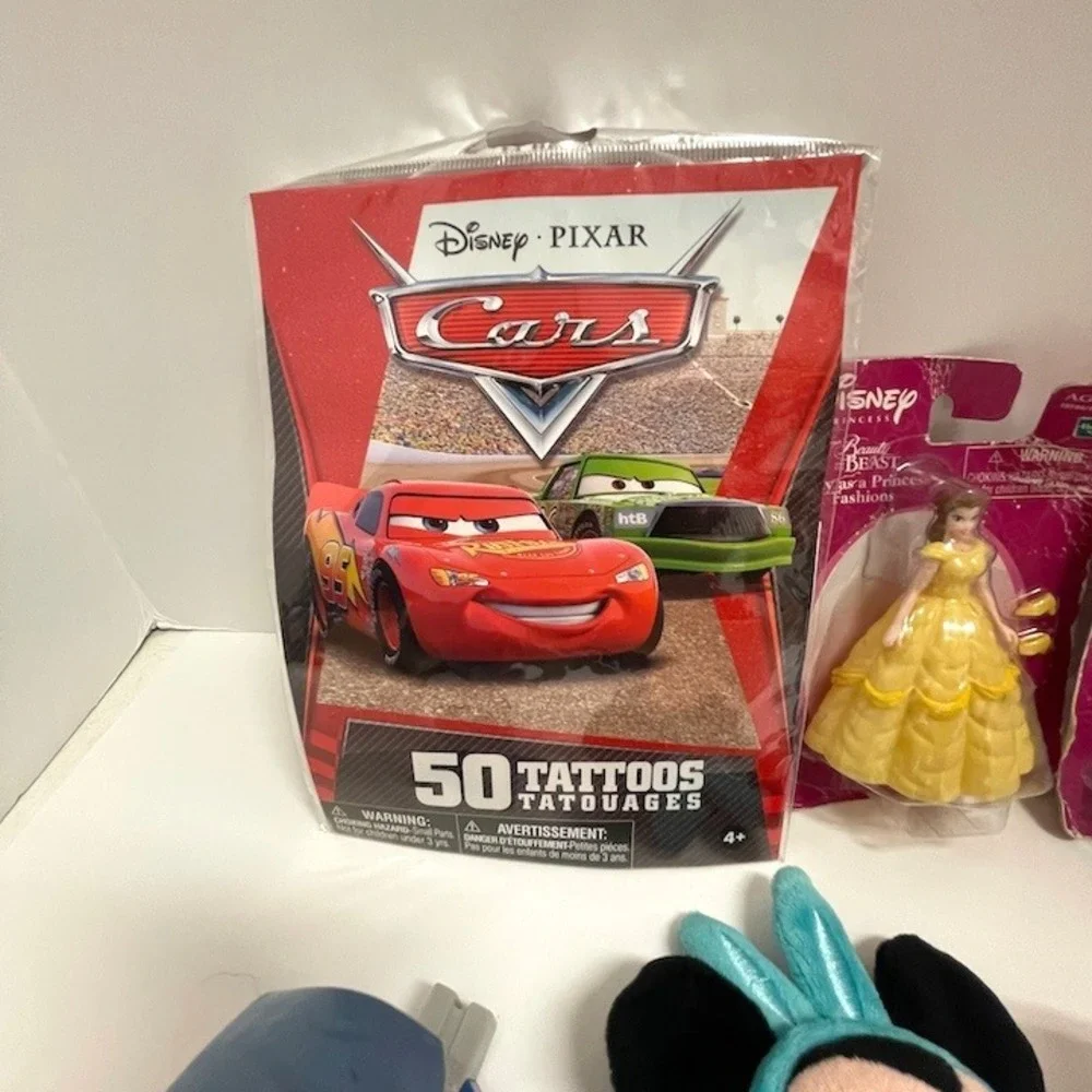 Disney Pixar Lot Princess Cake Toppers Car Tattoos Daisy Duck Mickey Plush A
